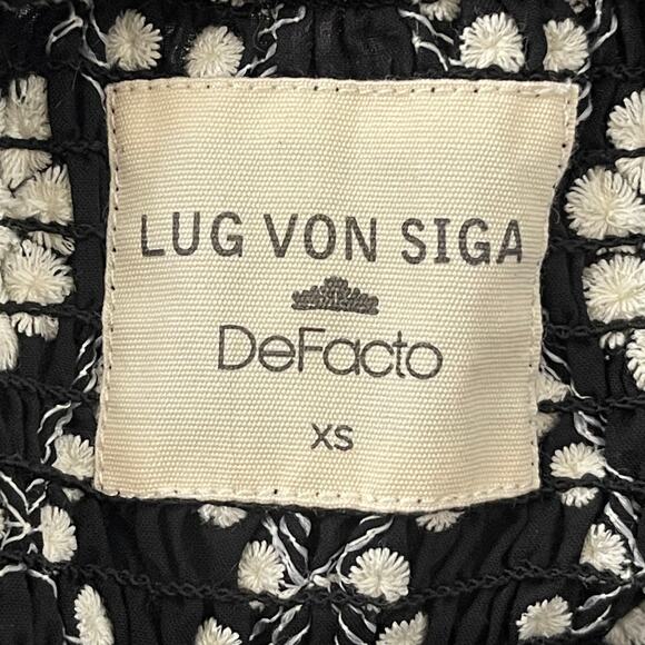Lug Von Siga x DeFacto Fitted Top - Smocked Bodice - Black & White - Size XS - Picture 4 of 4